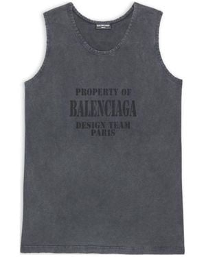 Balenciaga Property Loose Tank Top 'Washed' - Grey
