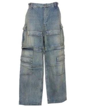 Balenciaga (Wmns) 24Ss Zipper Type 2Way Denim Cargo Pants - Blue