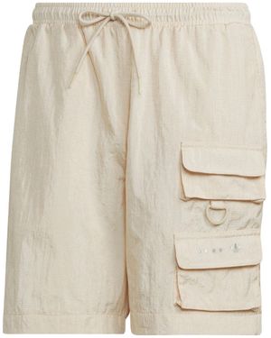 adidas Originals Solid Colour Casual Sports Shorts - Natural