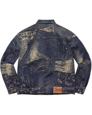 Supreme 2-Tone Paneled Denim Jacket in Grey for Men | Lyst UK