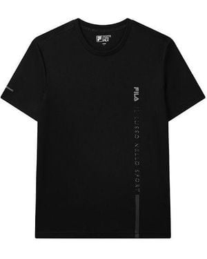 Fila Letter Logo Loose Crewneck Short Sleeve - Black
