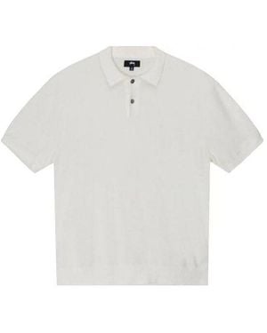 Stussy Textured Ss Polo Sweter 'Bone' - White