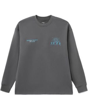 Li-ning Power And Nature Graphic Sweatshirt 'Shadow' - Gray
