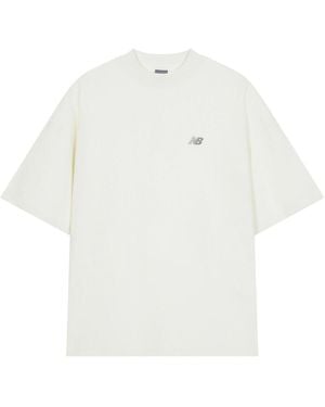 New Balance Nb Logo Cotton T-Shirt - White
