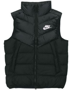Nike Sportswear Windrunner Down Fill Sports Splicing Stand Collar Down Vest - Black