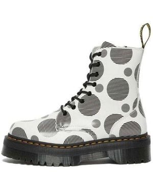 Dr. Martens (Wmns) Jadon Polka Dot Smooth Leather Platform Boots - Black