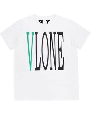 Vlone(GOAT) Large Logo Round Neck Short Sleeve T-Shirt - White