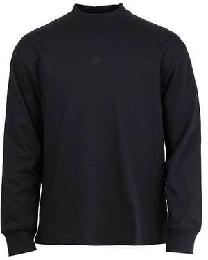Nike Logo Pattern Loose Round Neck Long Sleeves Couple Style - Blue
