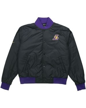 Nike Nba Los Angeles Lakers Basketball Sports Logo Jacket - Blue