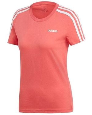 adidas (Wmns) Essentials 3-Stripes Slim T-Shirt - Pink