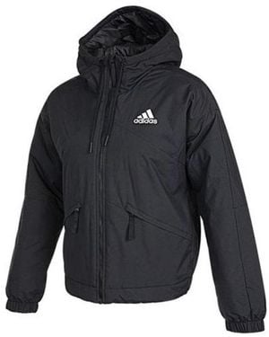 adidas (Wmns) Back To Sport Thermal Hooded Jacket - Blue