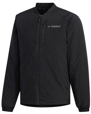 adidas Xplr Ins Bomber Outdoor Sports Solid Color Jacket - Black