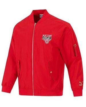 PUMA Athleisure Casual Sports Windproof Jacket - Red