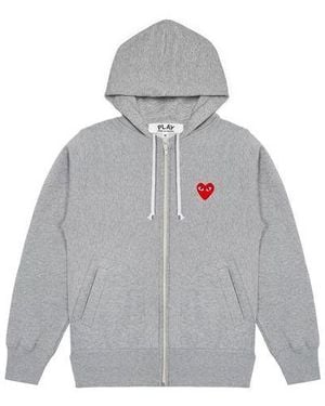 COMME DES GARÇONS PLAY (Wmns) Five Heats Logo Zip Hooded Jacket - Grey