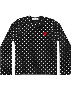 COMME DES GARÇONS PLAY (Wmns) Polka Dots Long Sleeves Tee - Black