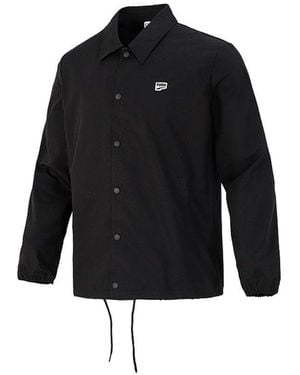 PUMA Embroidered Small Label Solid Color Logo Sports Woven Jacket - Black