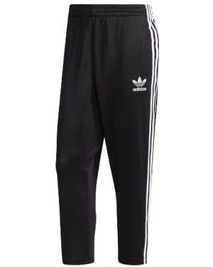 adidas Originals Classic Stripe Loose Straight Cosy Casual Sports Trousers - Black