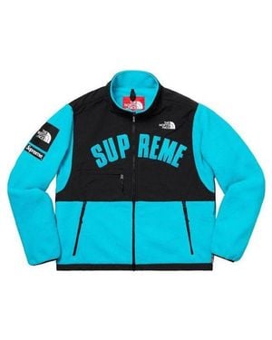 Supreme X The North Face Arc Logo Denali Fleece Jacket - Blue