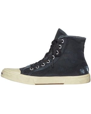 Balenciaga (Wmns) Paris High Top Sneakers Destroyed Denim And Rubber' - Blue