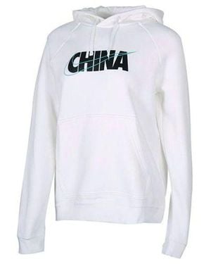 Nike (Wmns) Nsw Chn Po Hoodie Logo Printing - White