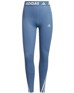 adidas (Wmns) Techfit 3-Stripes Long Gym Tights - Blue