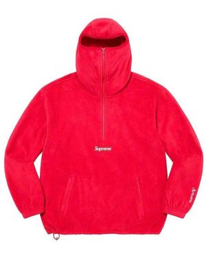 Supreme X Polartec Facemask Half Zip Pullover - Red