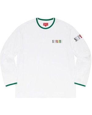 Supreme Multi Colour Logo L/S Top - White
