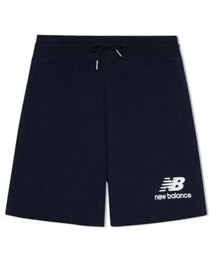 New Balance Essentials Stacked Logo Shorts - Blue