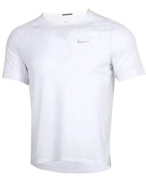 Nike Logo Pattern Training Sports Short Sleeve Dd1535-100 - White