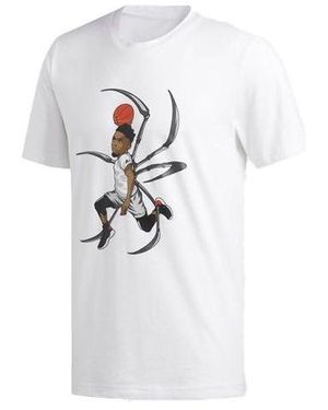 adidas Spida Geek Up Cartoon Character Printing Short Sleeve - White