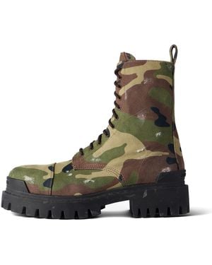 Balenciaga Strike 20Mm Boots Camo Print 'Dark' - Green