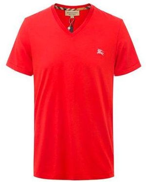 Burberry Ss21 V Neck Embroidered Logo Short Sleeve