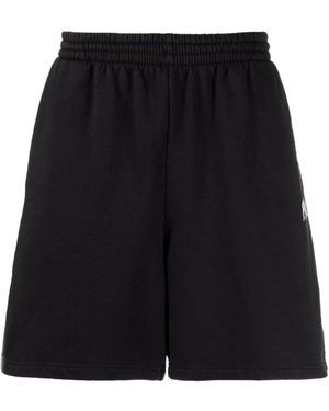 Balenciaga Cities Paris Cotton Sweat Shorts - Black
