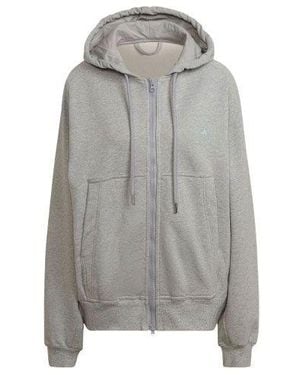 adidas (Wmns) X Stella Mccartney Crossover Sports Hooded Zipper Cardigan Long Sleeves Hoodie Jacket Medium Hemp - Gray