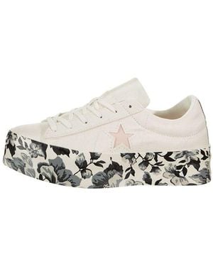 Converse (Wmns) One Star Platform Ox Canvas Shoes - White