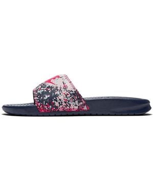 Nike (Wmns) Benassi Jdi Print Splash Ink Minimalistic Slippers - Blue