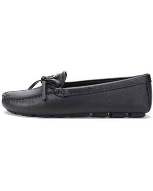 Prada (Wmns) Saffiano Leather Driving Loafers - Blue