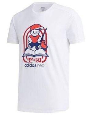 adidas Neo Gk Tee4 Round Neck T-Shirt - White