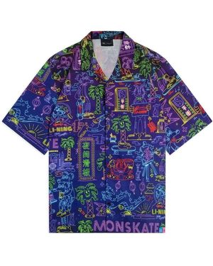 Li-ning X Steven Harrington All Over Print Graphic Shirt - Purple