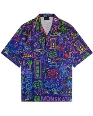 Li-ning X Steven Harrington All Over Print Graphic Shirt - Purple