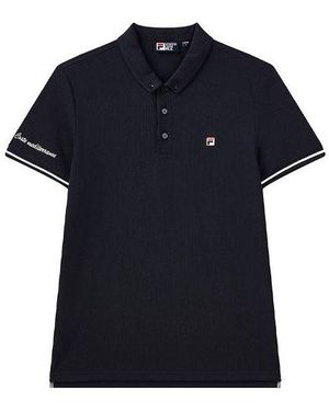 Fila Embroidery Logo Casual Sport Short Sleeve Poloshirt - Blue