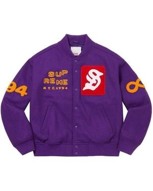 Supreme Tourist Varsity Jacket - Purple