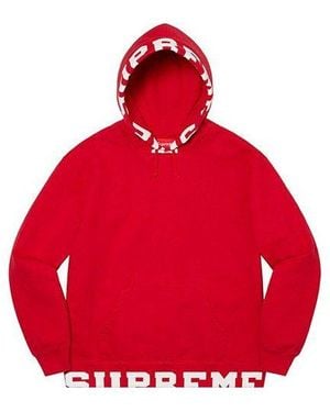 Supreme Cropped Logos Hooded Sweatshirt - Red