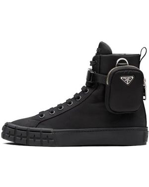 Prada (Wmns) Wheel Re-Nylon Hight Sneakers - Black