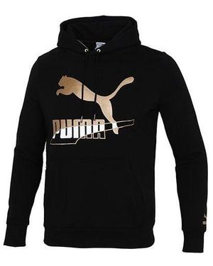 PUMA Sports Running Casual Loose Hooded Pullover Long Sleeves - Black