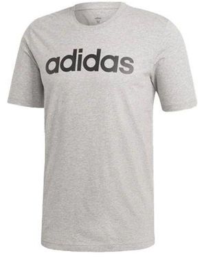 adidas Lin Tee Sports Stylish Alphabet Medium Hemp T-Shirt - Grey