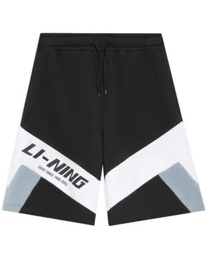 Li-ning Colour Block Graphic Shorts - Black
