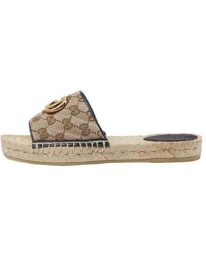 Gucci (Wmns) Gg Matelass Canvas Espadrille Sandal - Brown