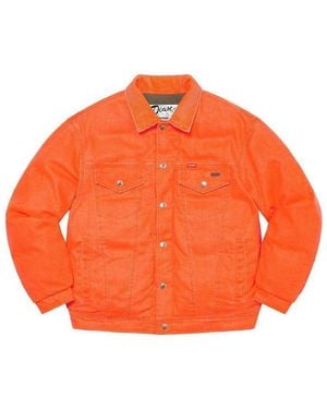 Supreme X Schott Canvas Down Trucker Jacket - Orange