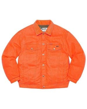 Supreme X Schott Canvas Down Trucker Jacket - Orange